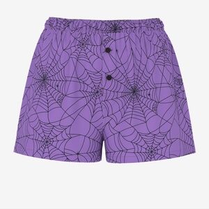 PINK Spider Web Silky Sleep Boxy Pajama Shorts